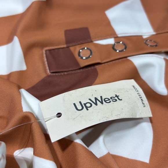 Upwest High Cut,Henley snap front,padded geometric pattern one piece swim,summer - Picture 9 of 10